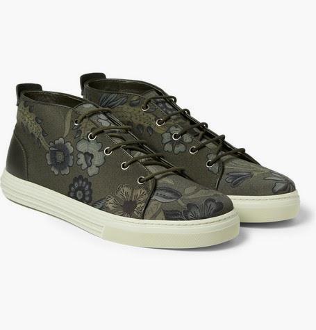 Florals For Spring? Groundbreaking!: Gucci Leather-Trimmed Flower Print Canvas Sneaker