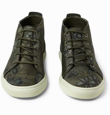 Florals For Spring? Groundbreaking!: Gucci Leather-Trimmed Flower Print Canvas Sneaker
