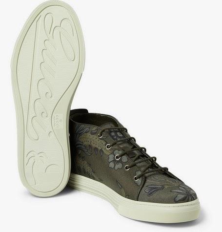 Florals For Spring? Groundbreaking!: Gucci Leather-Trimmed Flower Print Canvas Sneaker