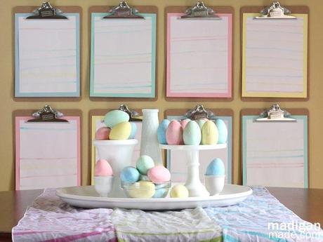 Chalk and pastel Easter centerpieces | madiganmade.com