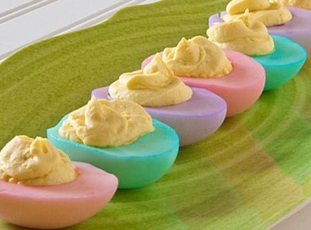 Colored deviled eggs Recipe