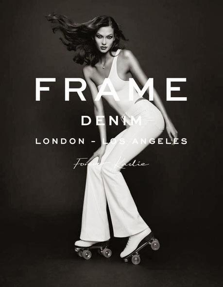 Karlie Kloss Wears Roller Skates, Long Hair in Frame Denim Spring 2014 Ad