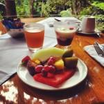 Breakfast on the balcony overlooking the Mossman River