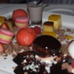 A wonderful sorbet platter and assorted desserts