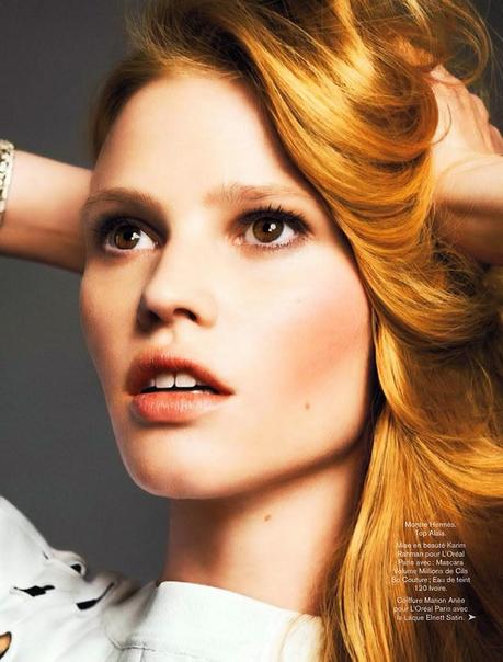 Lara Stone for Glamour Magazine, France, May 2014