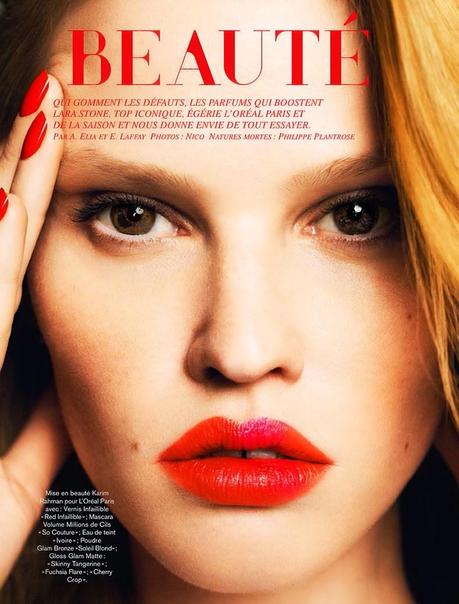 Lara Stone for Glamour Magazine, France, May 2014