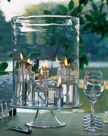 I'm Loving...Glass on Glass centerpieces 