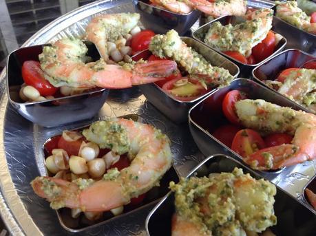 Tapas Party: Basil-Marinated Shrimp with Corn and Tomato Salad