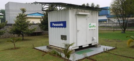 A Power Supply Container installed in Panasonic Indonesia factory grounds