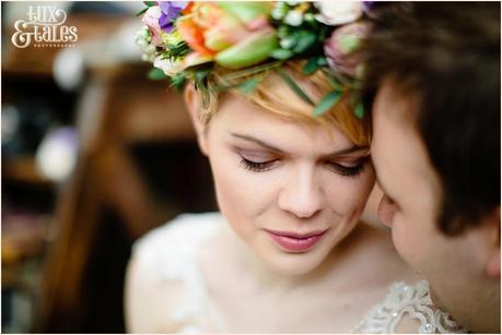 Boho bride in flower crown