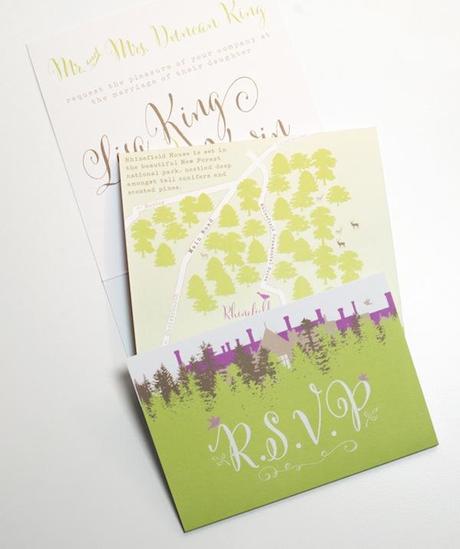 Post image for Swash and Fold Springtime Wedding Invitation with Cantoni Font