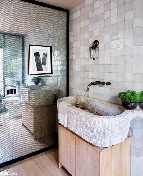 Amber Valletta’s Santa Monica home bathroom
