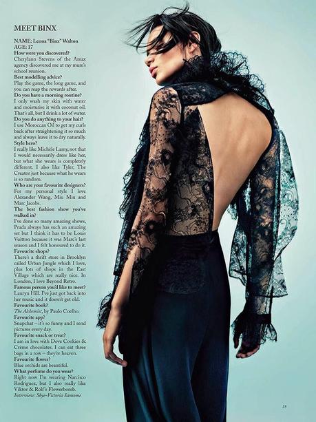 Binx Walton by Rory Payne for Vogue Magazine, UK, Maio 2014