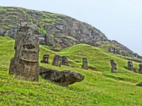 The Moai Quarry on Easter Island in HDR Style