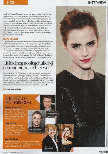 Emma Watson For Veronica Magazine Netherlands, April 2014