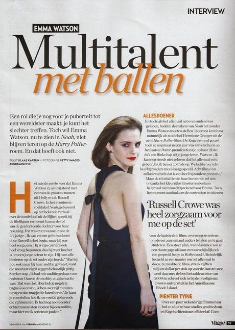 Emma Watson For Veronica Magazine Netherlands, April 2014