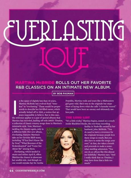 Martina McBride For Country Weekly Magazine, April 2014