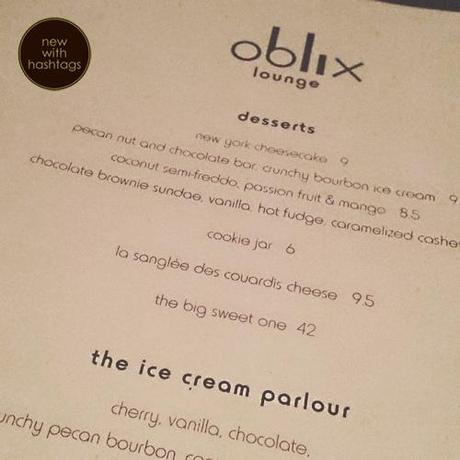 The Shard Oblix Dessert menu