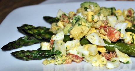 Roasted Asparagus and Egg Salad Served