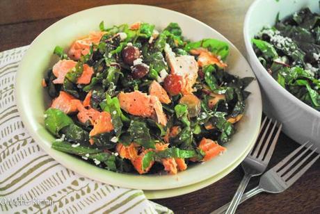 Salmon and Red Chard Salad with Lemon Basil Vinaigrette