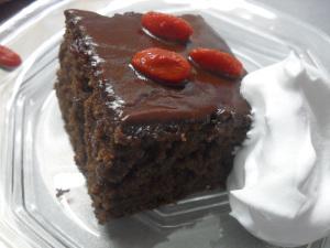 Oatmeal Brownies with Chocolate Ganache and Goji Berries