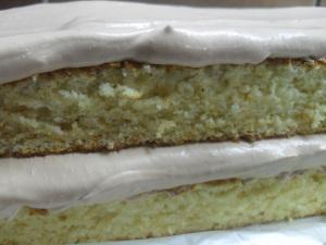 White Cake with Milk Chocolate Frosting