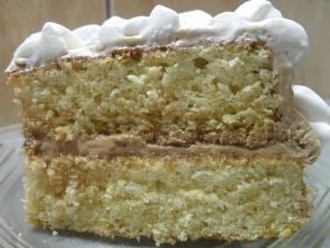 White Cake with Milk Chocolate Frosting