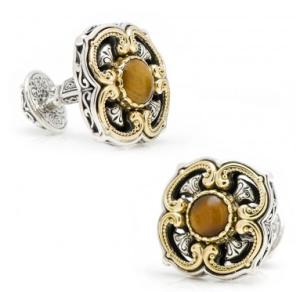 18k Gold Tigers Eye Cross Cufflinks by Konstantino found on cufflinks.com 