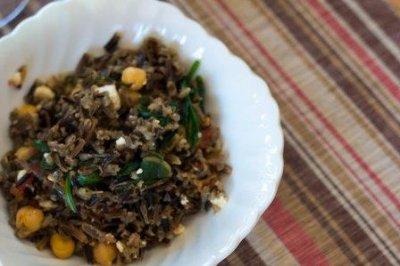 Secret Recipe Club Wild Rice with Spinach, Feta and Tomatoes