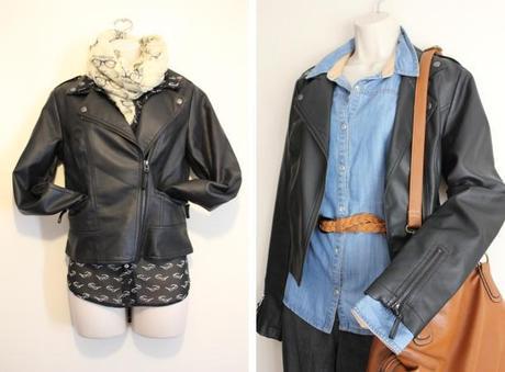 thrifty fashion styling - how to get more looks from one leather jacket
