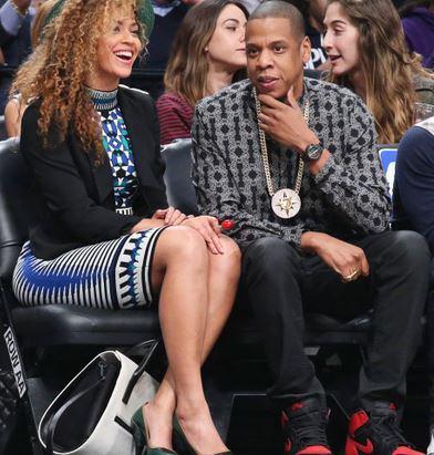 Jay Z at Nets game, 4-1-2014