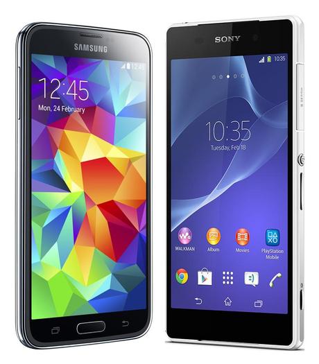 Samsung Galaxy S5 vs Sony Xperia Z2 Display