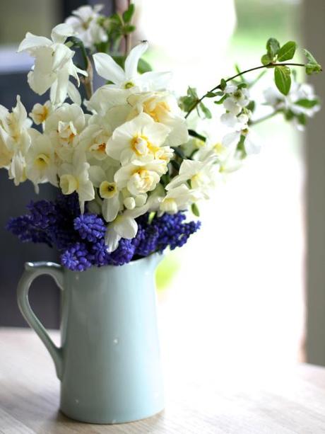 Jug of Daffodils and Muscari