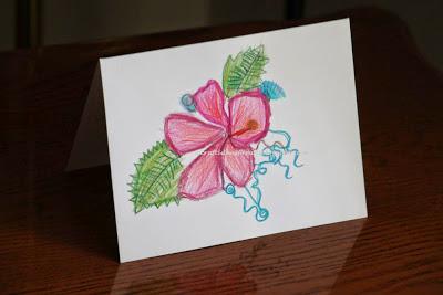 Spring flower sketching Birthday Card inspired from Book illustration