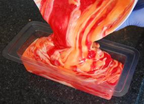 Hot Soap pouring the hot soap