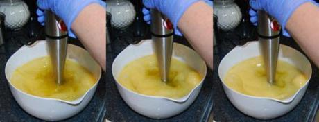 Hot Soap stick blending until emulsion