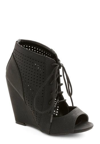 ModCloth - Perforate and See Wedge in Black