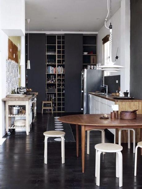 inspiration board | black floors