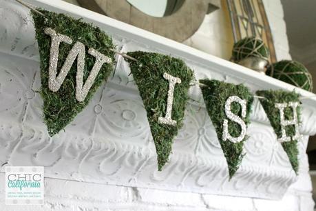 How to Make a Wish Banner using glass glitter and moss