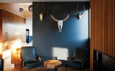 Masculine interior design with wall art 