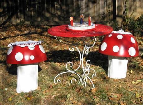 DIY fairy mushroom toad stools and table tutorial from MummyMakesIt blog