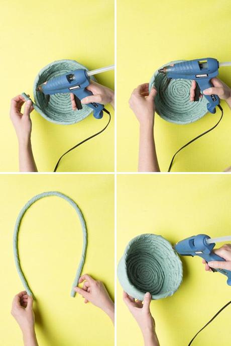 No-sew fabric rope Easter basket