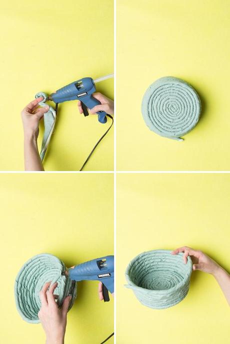 No-sew fabric rope Easter basket