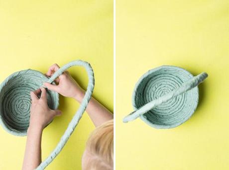 No-sew fabric rope Easter basket