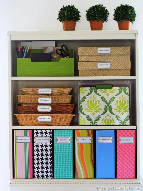 The Container Store Magazine File Knock-Off Tutorial {In My Own Style.com}  #home office organization