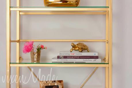 DIY Gold Etagere Bookcase