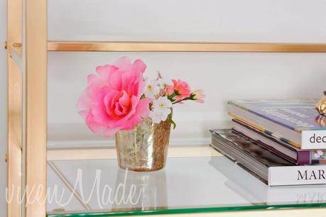 DIY Gold Etagere Bookcase