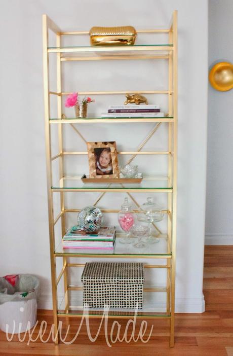 DIY Gold Etagere Bookcase