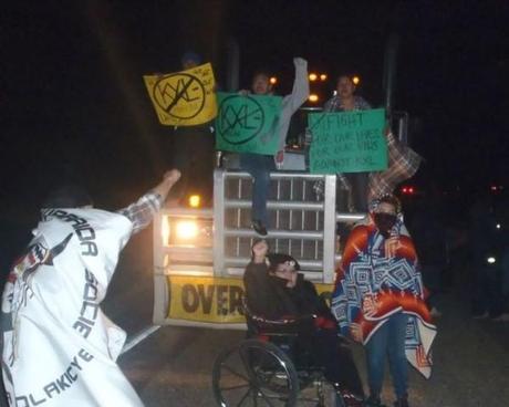 Bridger, South Dakota American Indian community resistance against Keystone XL pipeline in late March 2014