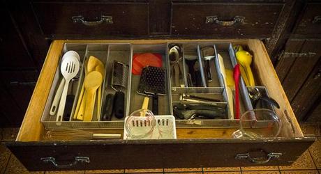organized kitchen tools drawer